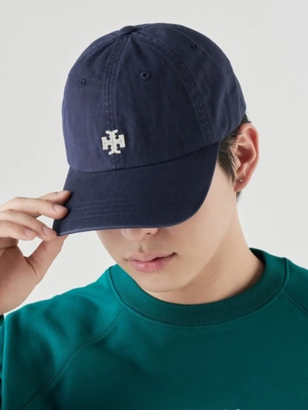 Tory Burch Navy Baseball Cap with White Logo